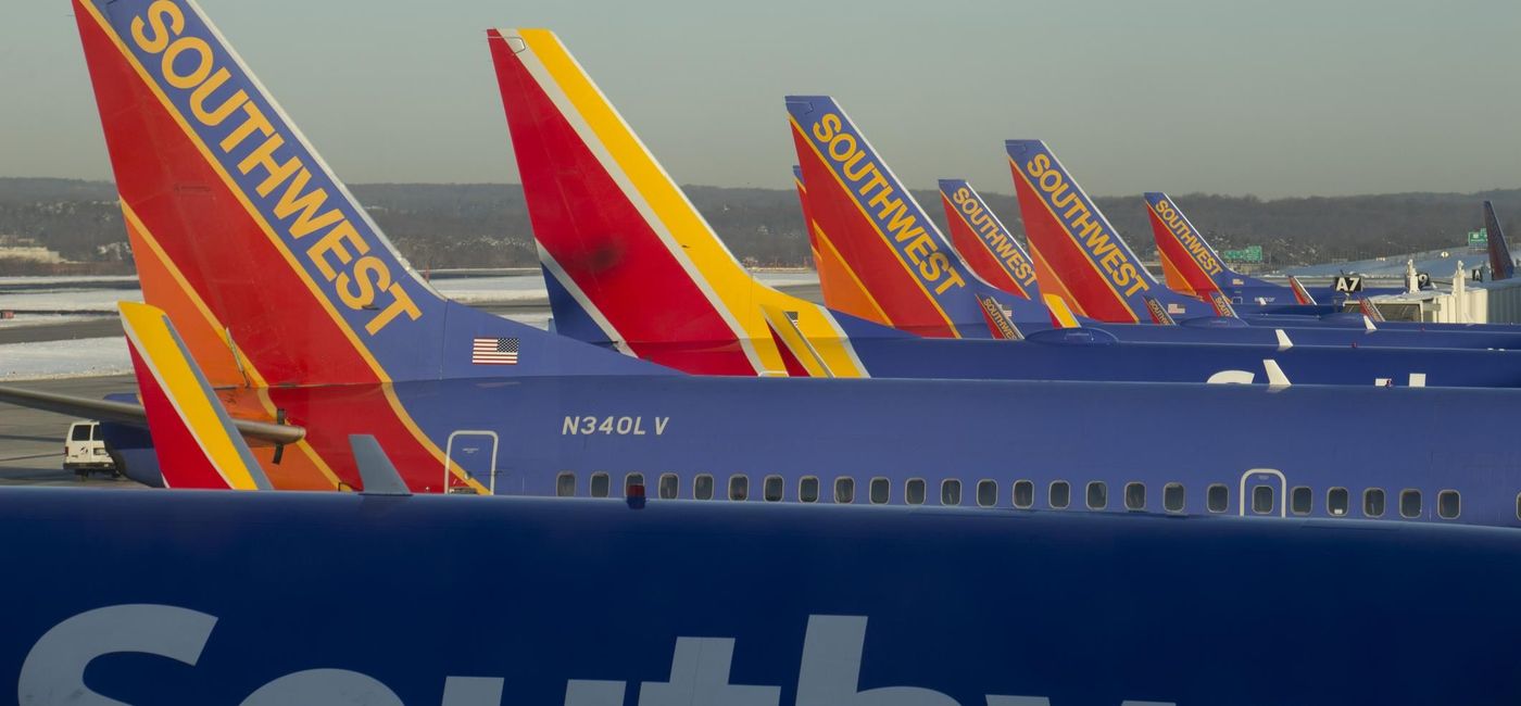 Image: A row of Southwest Airlines planes at Baltimore-Washington International Airport. (photo via SkyCaptain86/iStock Editorial/Getty Images Plus)