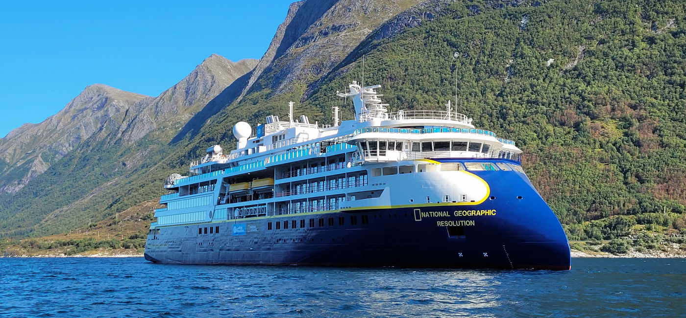 Image: National Geographic Resolution during sea trials in early September 2021. (Photo by Ulstein Group via Lindblad Expeditions)
