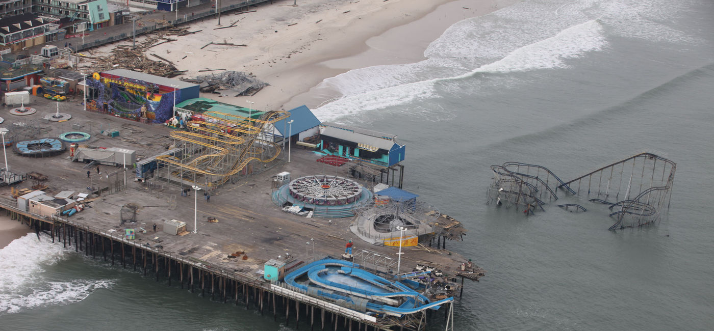 Image: PHOTO: Aerial photo of Casino Pier amusement park in Seaside Heights after Hurricane Sandy. (photo via Flickr/U.S. Fish and Wildlife Service Northeast Region) 