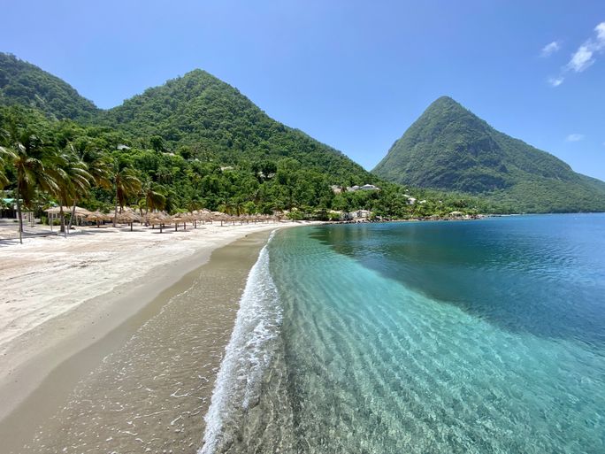 The Pitons in St. Lucia The Pitons in St. Lucia