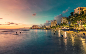 Waikiki Beach in Honolulu, Hawaii. 