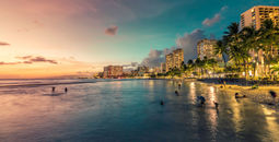 Waikiki Beach in Honolulu, Hawaii. 