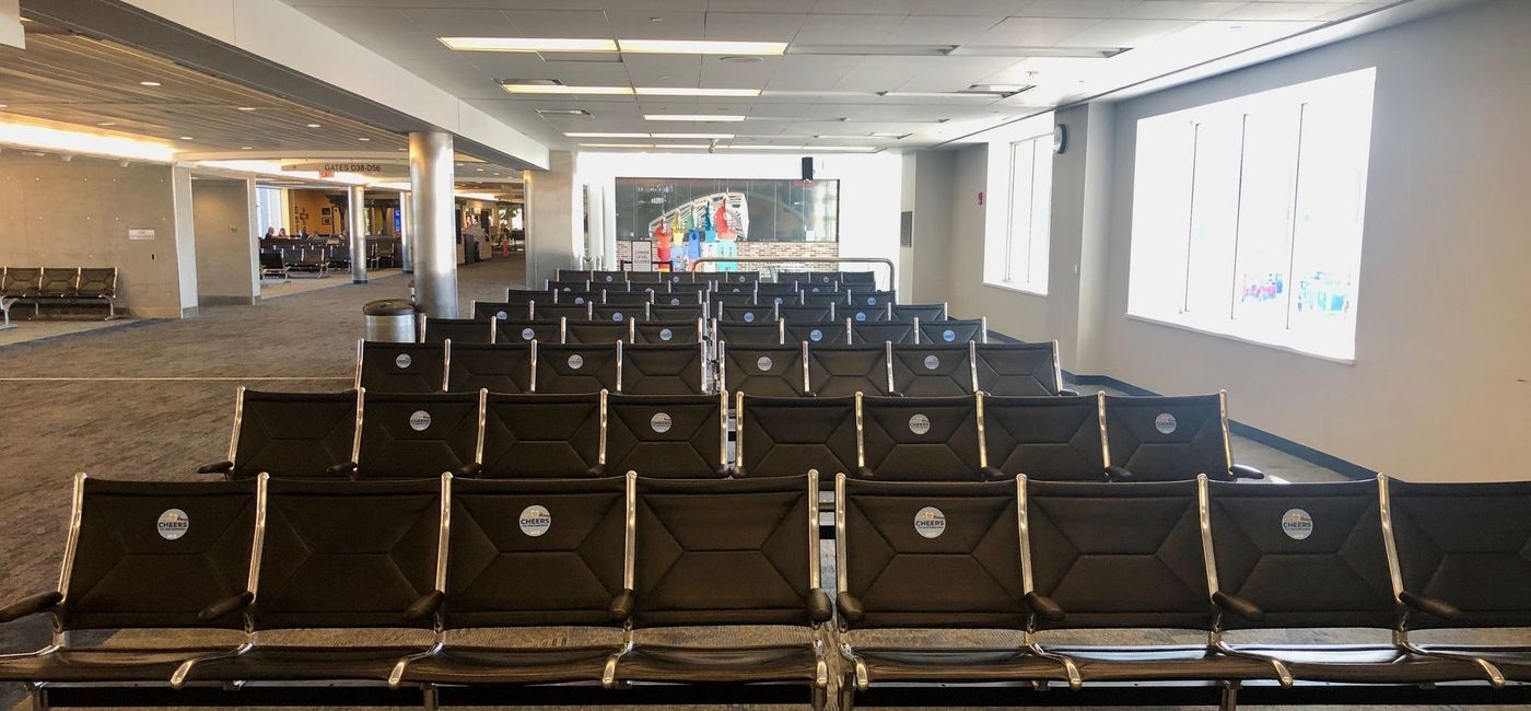Image: PHOTO: Seat markers for social distancing. (photo by Codie Liermann)