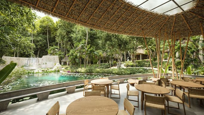 The Yubarta terrace inside Cayo Levantado Resort. Cayo Levantado Resort, new resorts in 2023, resorts in Dominican Republic