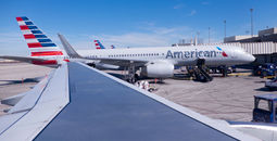 American Airlines plane refueling at Phoenix Sky Harbor International Airport