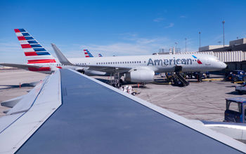 American Airlines plane refueling at Phoenix Sky Harbor International Airport