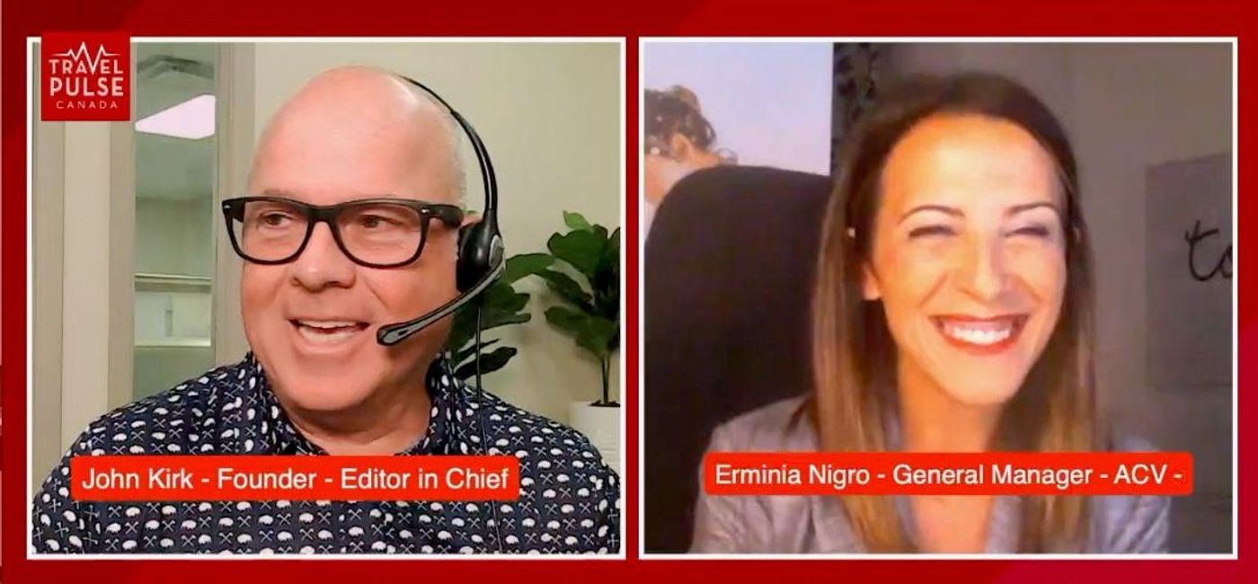 Image: ACV's Erminia Nigro talked with John Kirk about Thursday's #ACVDreamMakers virtual event. (Photo: TravelPulse Canada)