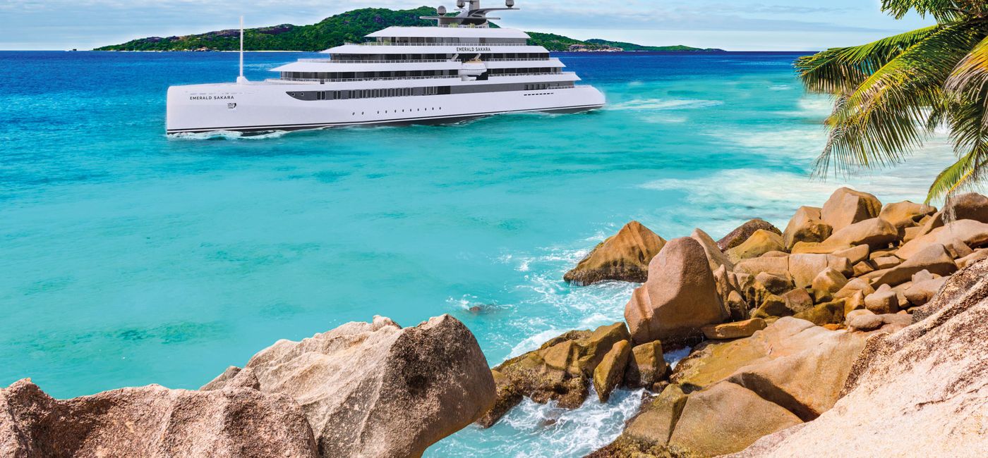 Image: The 100-guest luxury yacht Emerald Sakara. Rendering courtesy of Emerald Cruises. (Emerald Cruises)
