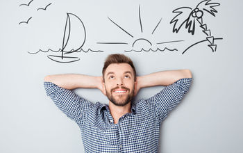 Man daydreaming about travel