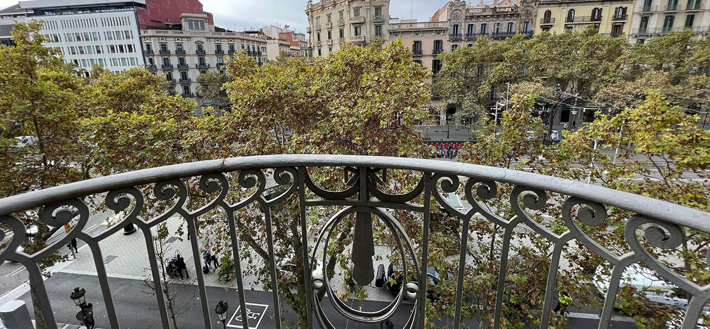 Image: A look from one of the Majestic's balconies onto Barcelona's grand Paseo de Gràcia. (Photo by Paul Heney)