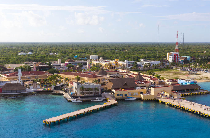 Port in Cozumel, Mexico. Port in Cozumel, Mexico.