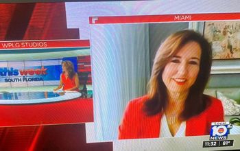 Carnival President Christine Duffy appears April 11, 2021, on WPLG’s “This Week in South Florida” TV program. appears on