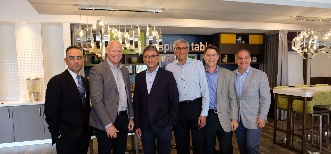 Image: Hilton Hotels officials and executives from JM Hospitality at the Hilton Garden Inn Toronto Brampton West & Home2 Suites Toronto Brampton. (Jim Byers/TravelPulse Canada)