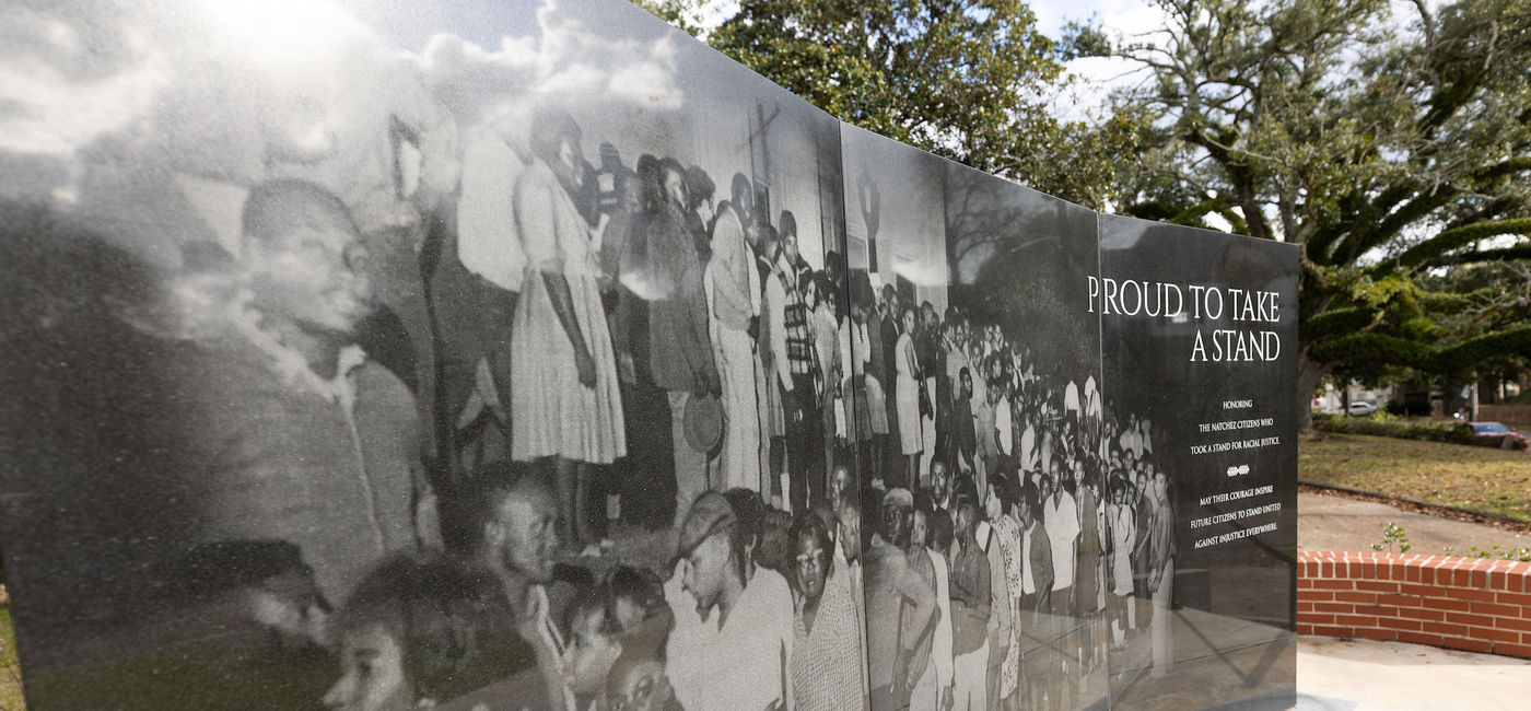 Image: The 'Proud to Take a Stand' monument in Natchez, Mississippi. (photo courtesy of Visit Mississippi)