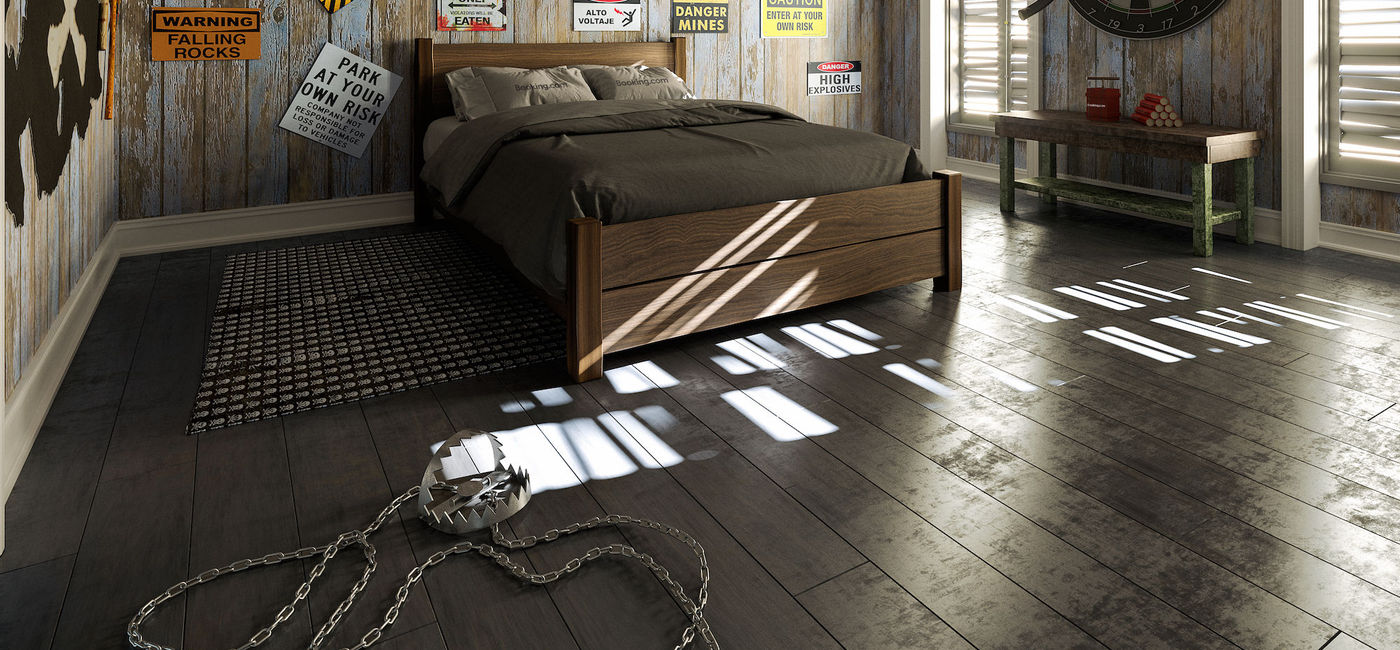 Image: PHOTO: Pugsley's bedroom, part of the Addams Family mansion replica. (Photo courtesy of Booking.com)