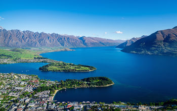 Aerial view of Queenstown, New Zealand