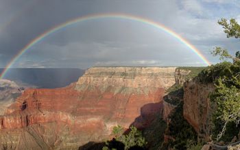 Rainbow over Arizona's Grand Canyon National Park