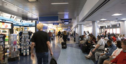 Crowded terminal at Las Vegas' Harry Reid International Airport