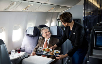 United Airlines' First-Class Meal Service.