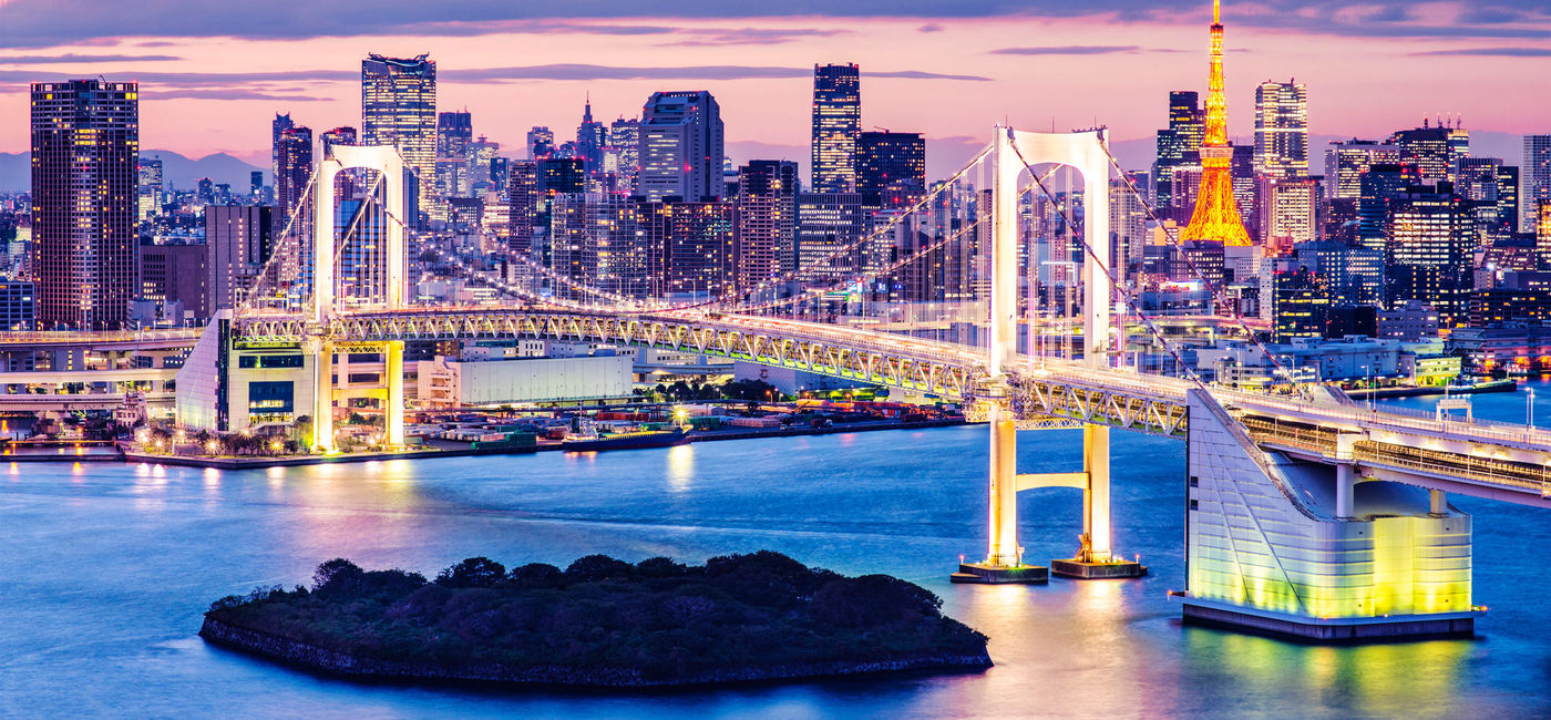 Image: The Tokyo bay area lit up at night (photo via iStock / Getty Images Plus /  SeanPavonePhoto)