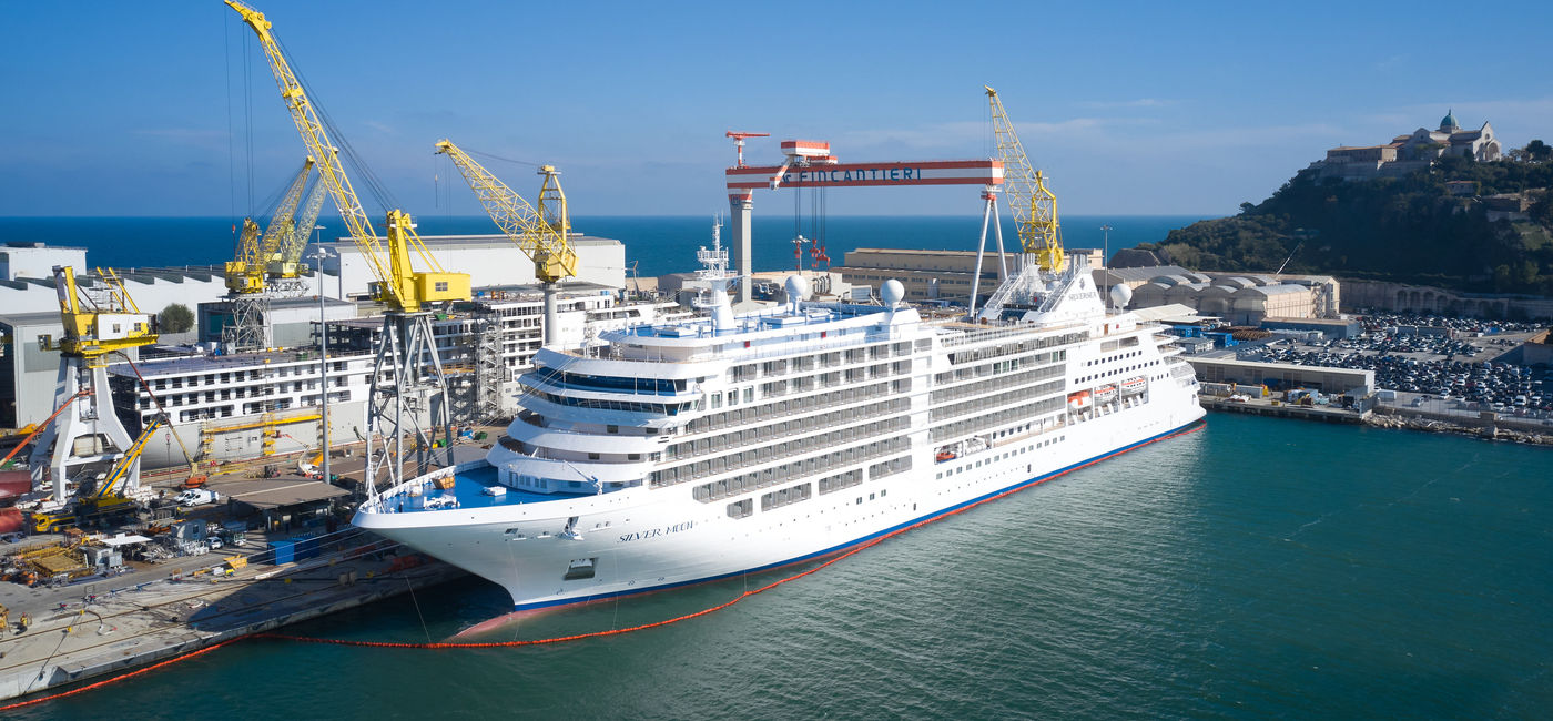 Image: PHOTO: Silversea Cruises took delivery of the Silver Moon at the Fincantieri shipyard in Ancona, Italy. (photo via Silversea Cruises)