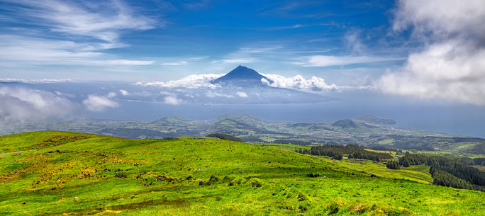 Island Pico with Volcano Mount Pico.