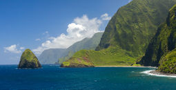 Molokai, Sea cliffs, Hawaii