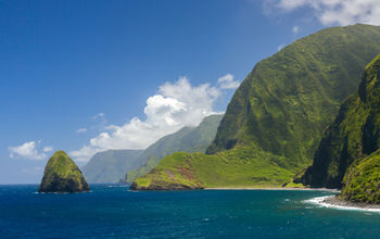 Molokai, Sea cliffs, Hawaii