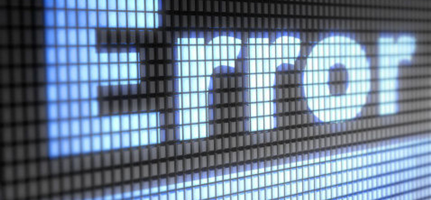 Image: PHOTO: Error message on computer screen. (photo courtesy of Thinkstock)