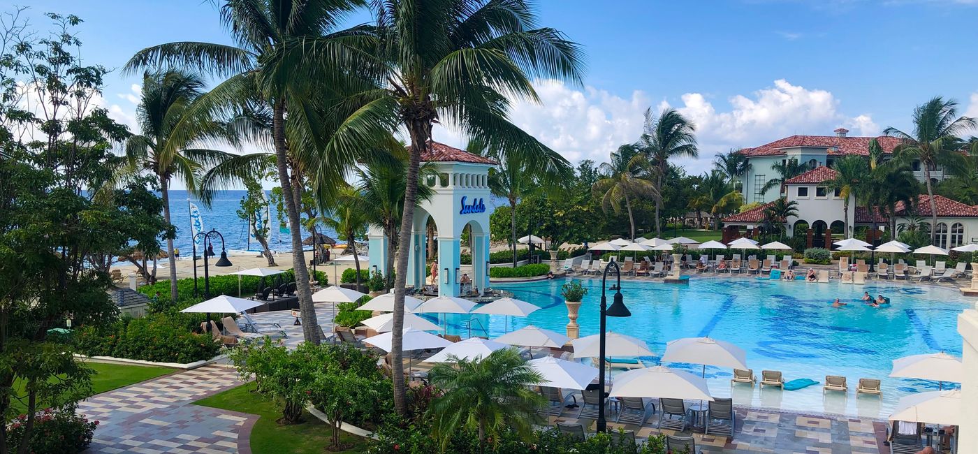 Image: PHOTO: The main pool at Sandals South Coast. (photo by Codie Liermann)