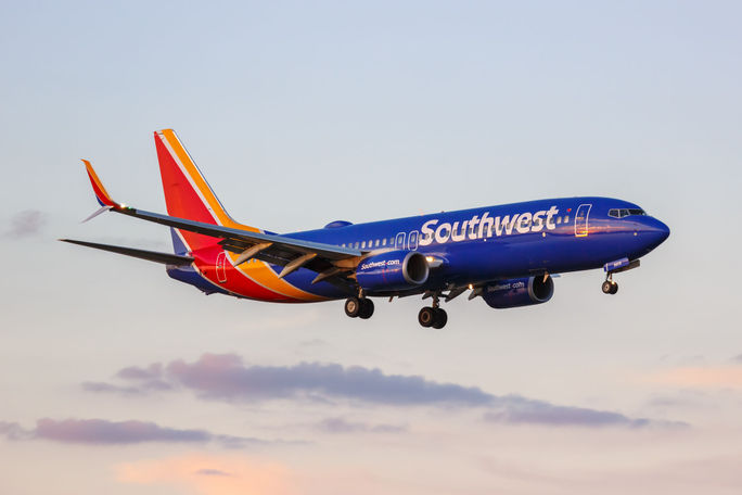 Southwest Boeing 737-800 airplane at Dallas Love Field