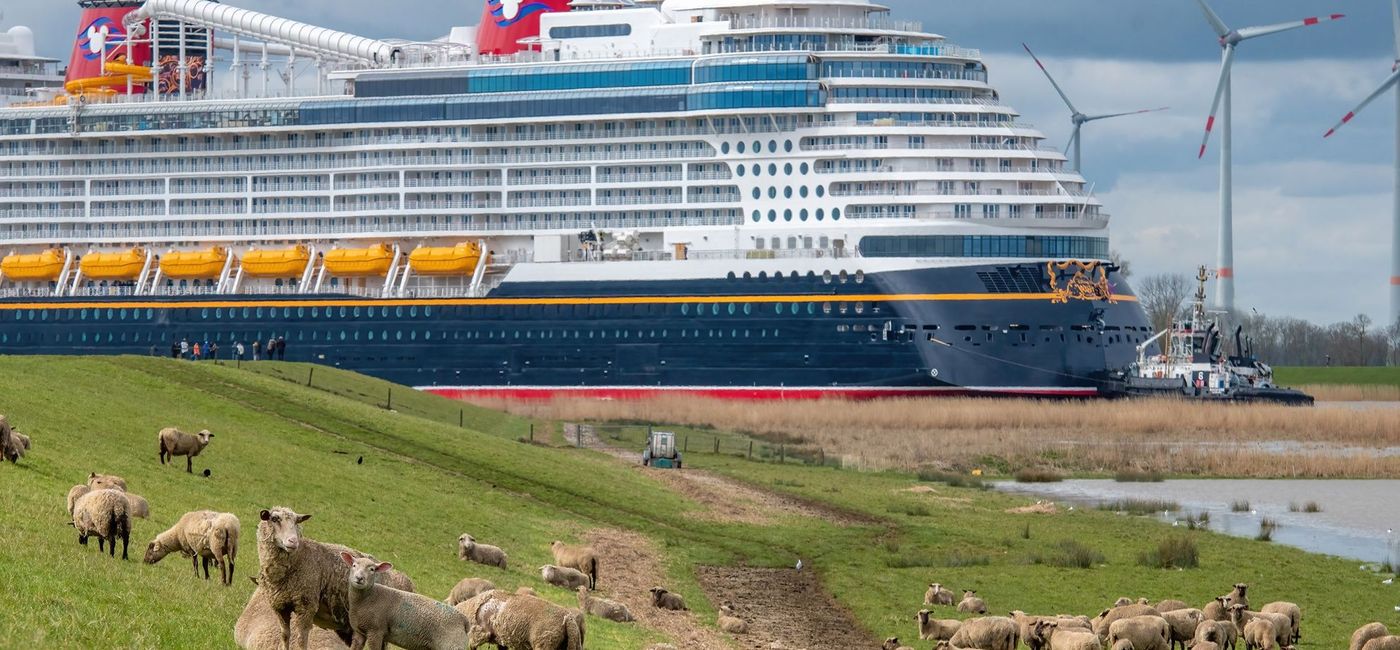 Image: Disney Wish reaches key milestone after leaving Meyer Werft Shipyard. (photo via Disney Cruise Line Media)