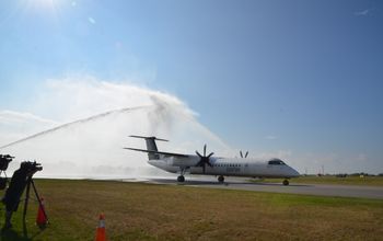 Porter Airlines Water Cannon at Billy Bishop Toronto City Airport