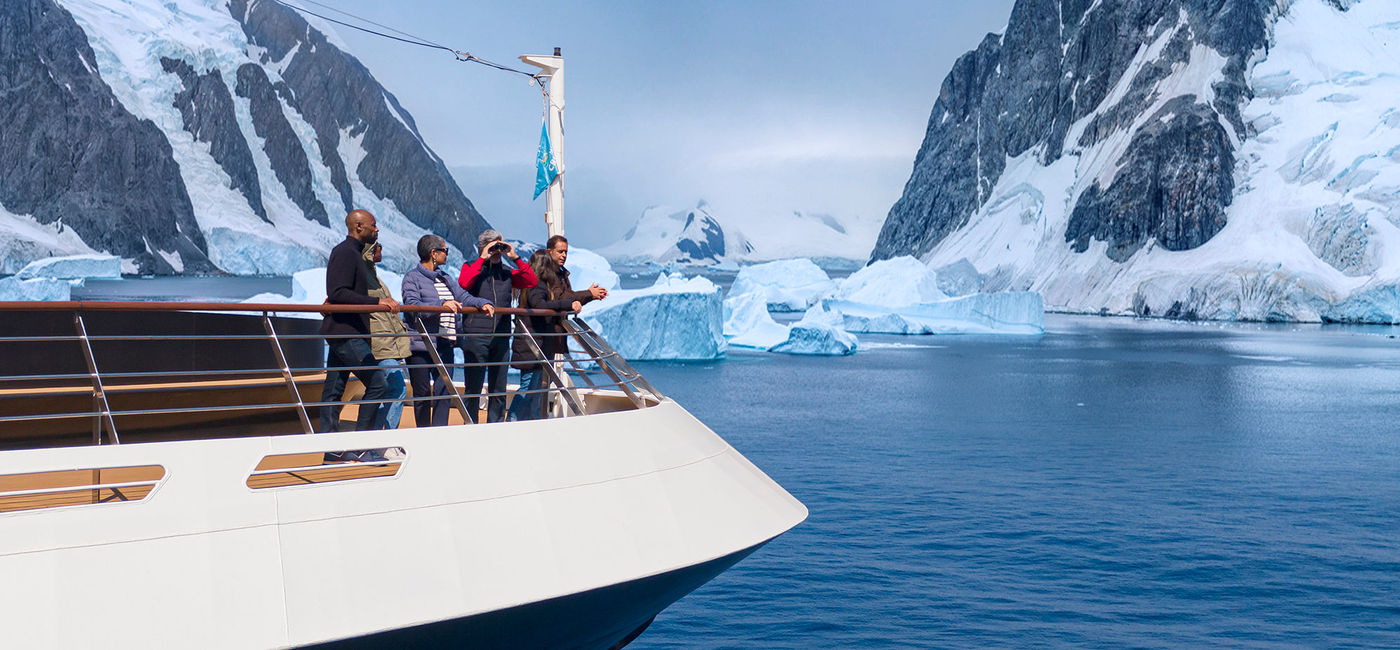 Image: Exploring Antarctica. (photo courtesy of Atlas Ocean Voyages)