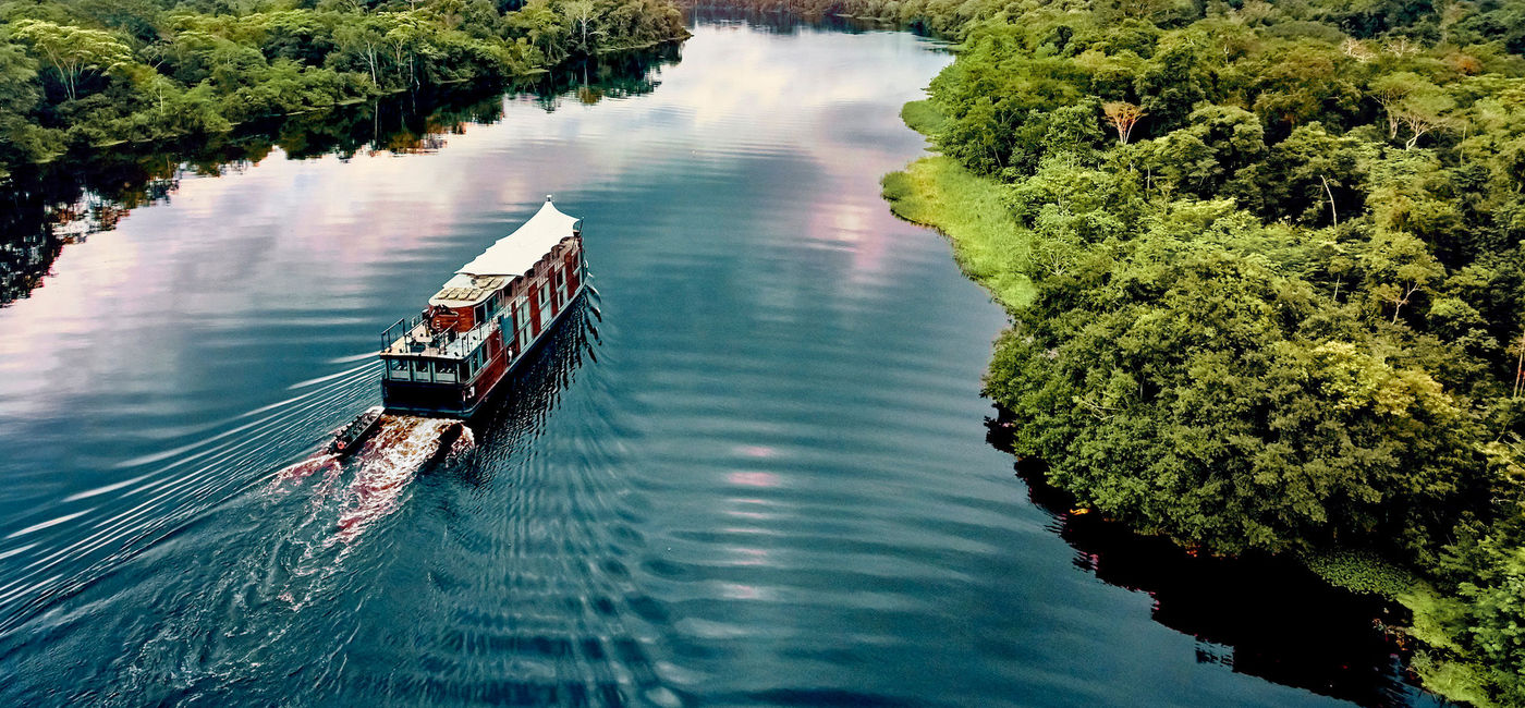 Image: Uniworld Boutique River Cruises' Aria sails down the Amazon. (Photo Credit: Uniworld Boutique River Cruises)