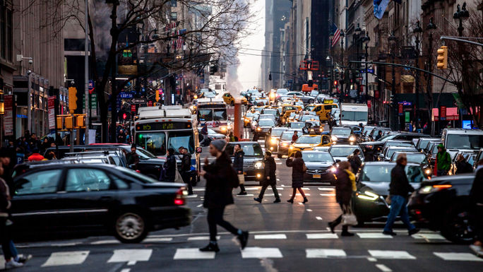 Holiday season traffic in New York City