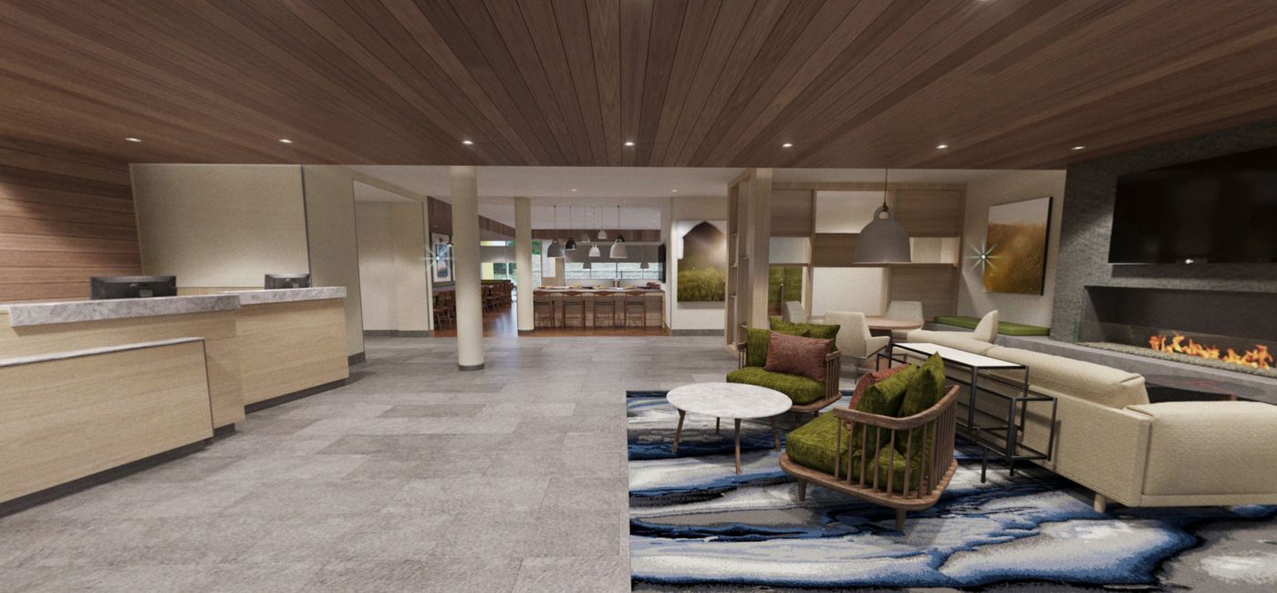 Image: PHOTO: The redesigned Fairfield by Marriott lobby is inspired by the original Fairfield Farm owned by J.W. Marriott. (photo courtesy of Fairfield by Marriott)