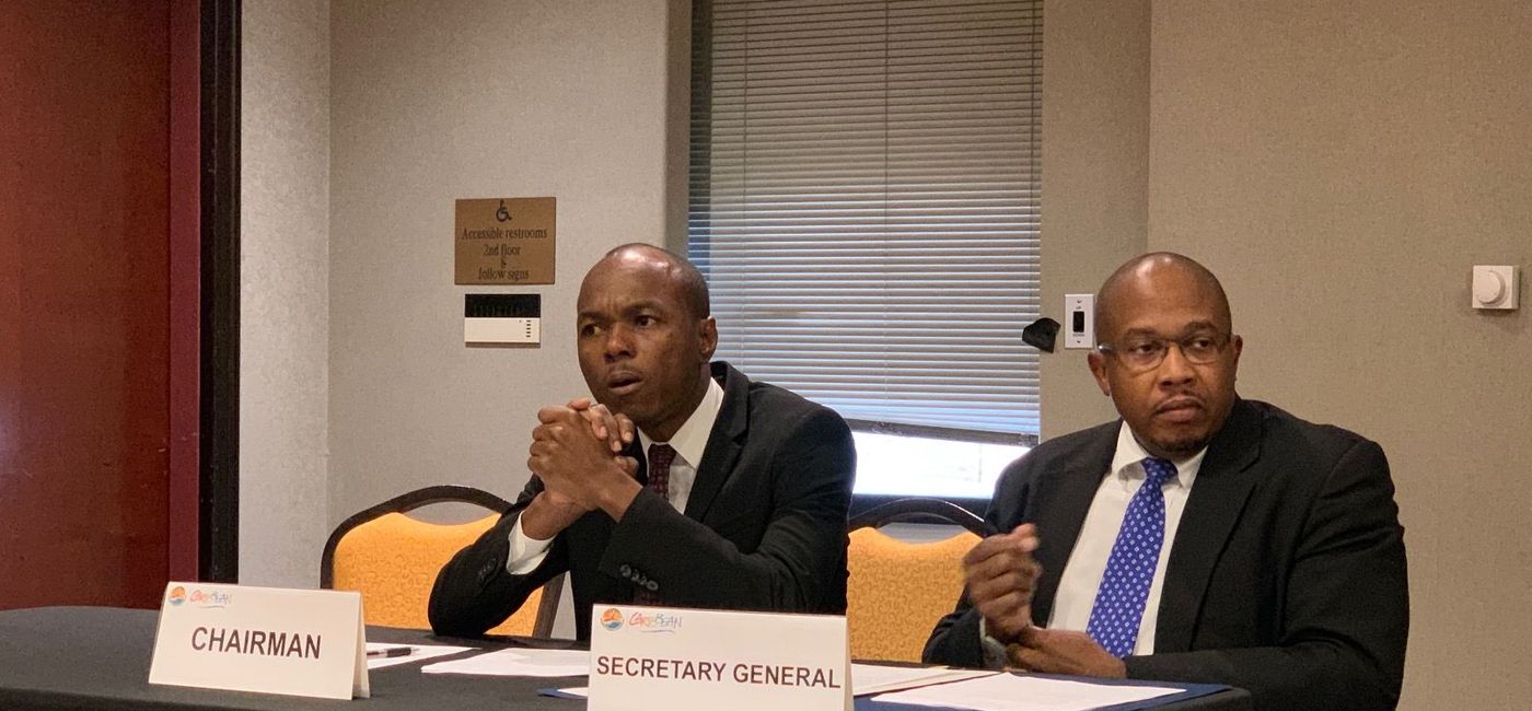 Image: SOTIC will return in 2020 with a "refocused" program said Acting CTO Secretary General Neil Walters (right), shown here with CTO Chairman and St. Lucia tourism minister Dominic Fedee. (Brian Major)