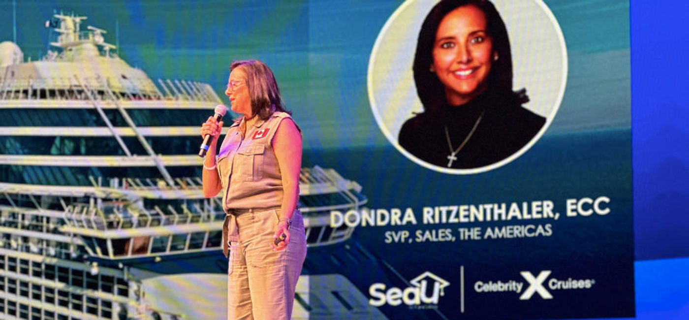 Image: Dondra Ritzenthaler before her retirement from Celebrity Cruises. (Photo Credit: TravelPulse Canada)