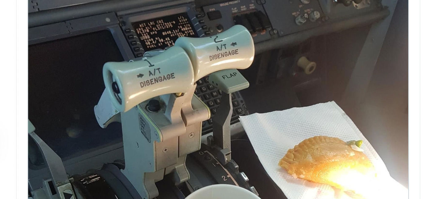 Image: Pilot's coffee break tweet ends poorly (Twitter  / Mohan Ranganathan)