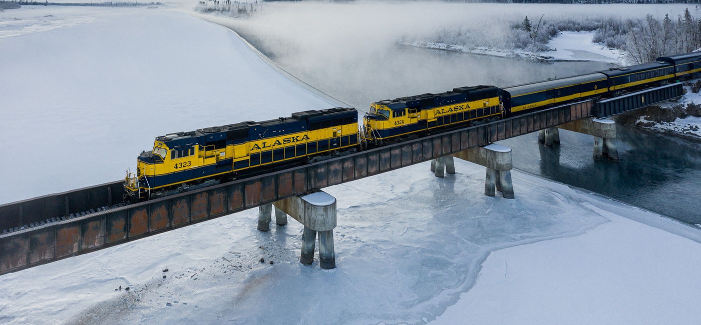 Image: Aurora Winter Train (photo via Alaska Railroad)