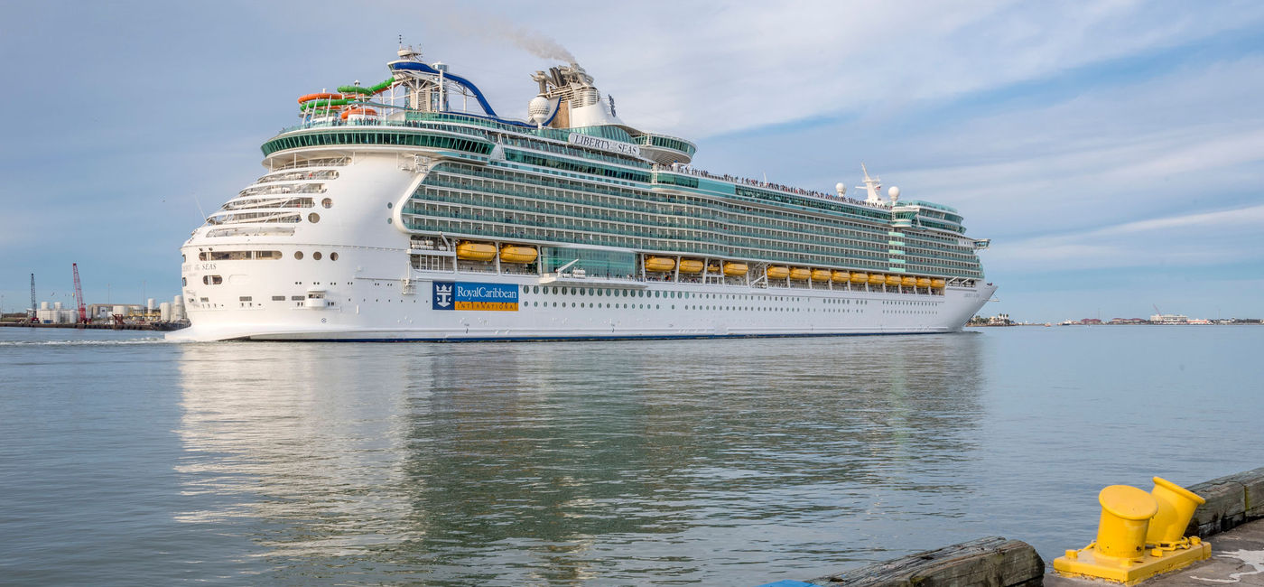 Image: PHOTO: Royal Caribbean ship departing the Port of Galveston. (photo via philinnz4/iStock Editorial/Getty Images Plus)