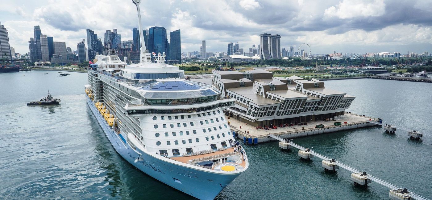 Image: Quantum of the Seas at Marina Bay Cruise Center in Singapore. (photo via Royal Caribbean International Media)