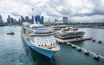 Quantum of the Seas at Marina Bay Cruise Center in Singapore.