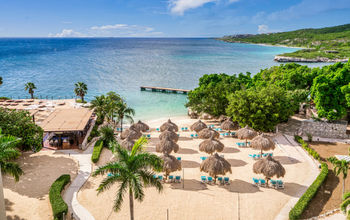 Aerial view of the beach at Dreams Cura&#231;ao Resort, Spa and Casino