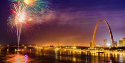 Fireworks near the Gateway Arch in St. Louis