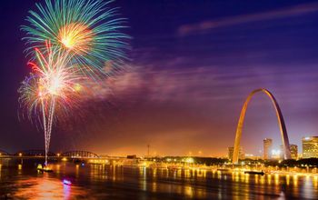 Fireworks near the Gateway Arch in St. Louis
