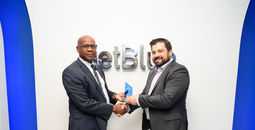 Grenada Tourism Minister Lennox Andrews with Eric Friedman, Director of Route Planning, JetBlue