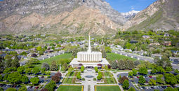 Aerial of Latter-day Saint Provo Temple, utah 
