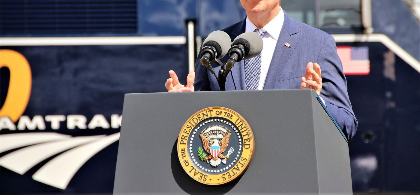 Image: President Joe Biden speaks at a ceremony marking Amtrak's 50th anniversary. (photo by Amtrak)